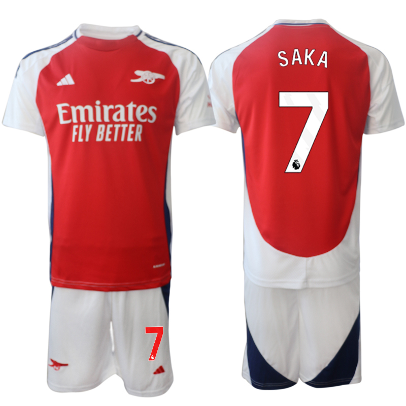 Men's Arsenal home 7# SAKA 2024-25 Suit Soccer Jerseys