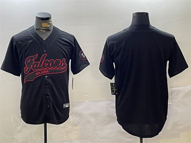 Men's Atlanta Falcons Blank Black With Patch Cool Base Stitched Baseball Jersey