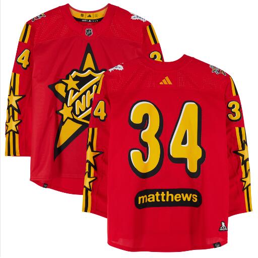 Men's Auston Matthews #34 All-Star Game 2024 Red Primegreen Stitched Hockey Jersey