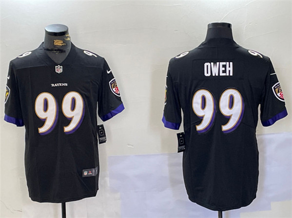 Men's Baltimore Ravens #99 Jayson Oweh Black Vapor Limited Limited Football Jersey