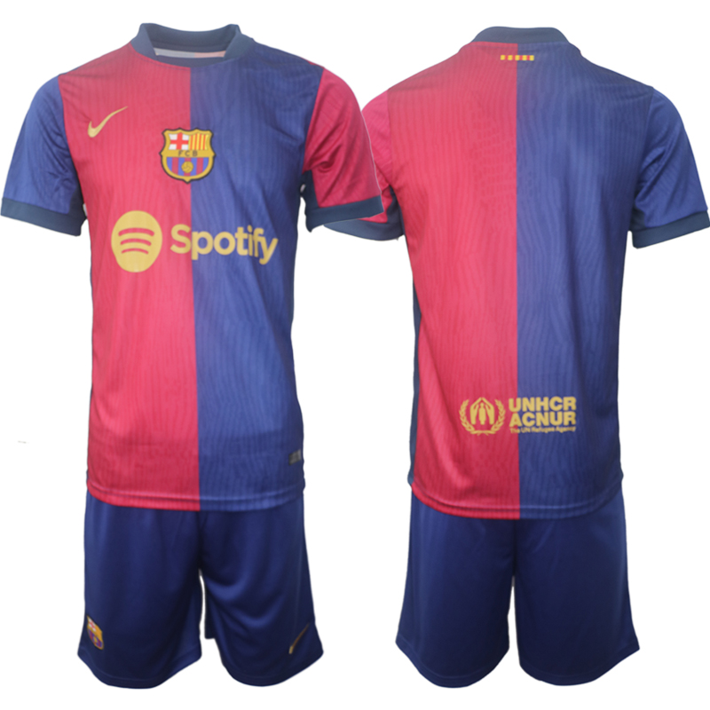 Men's Barcelona home blank 2024-25 Suit Soccer Jerseys