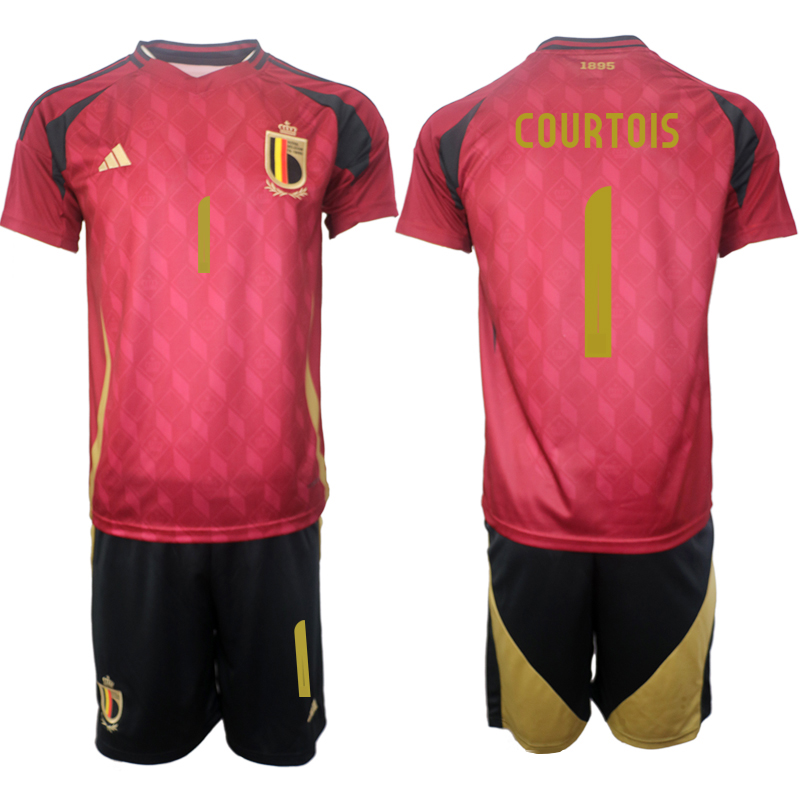 Men's Belgium home 1# COURTOIS 2024-25 Suit Soccer Jerseys