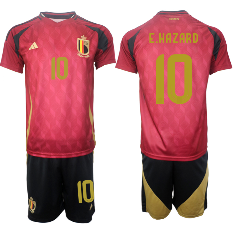 Men's Belgium home 10# E.HAZARD 2024-25 Suit Soccer Jerseys