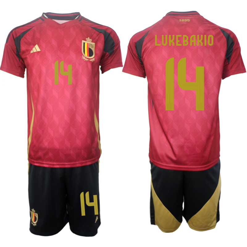 Men's Belgium home 14# LUKEBAKIO 2024-25 Suit Soccer Jerseys