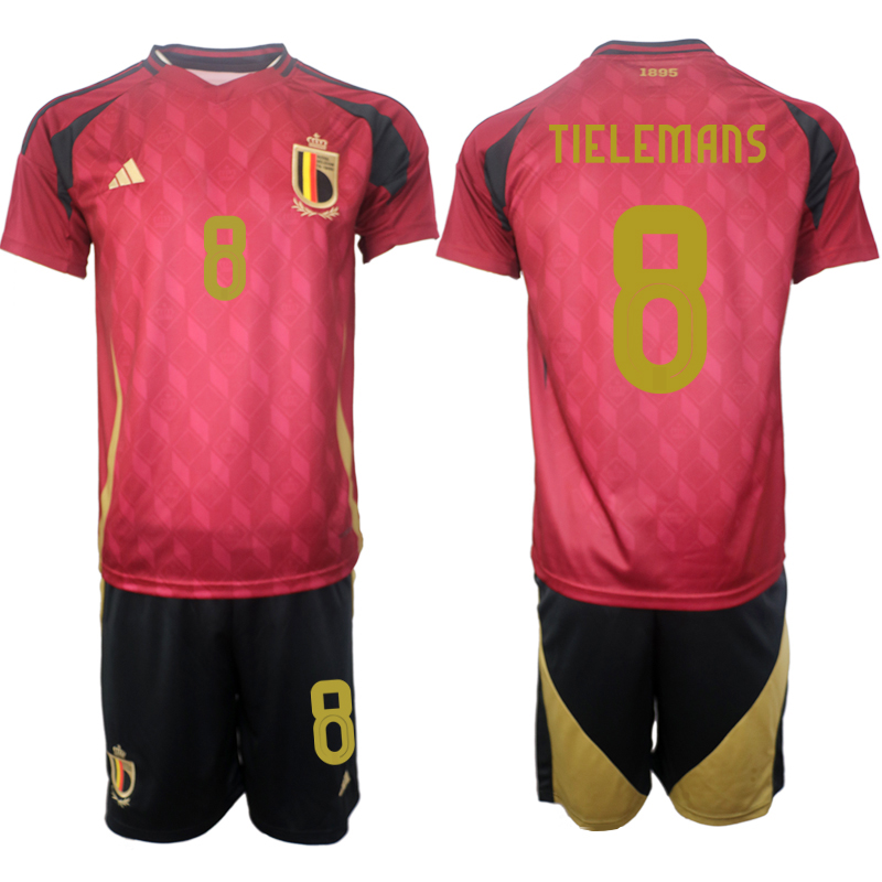 Men's Belgium home 8# TIELEMANS 2024-25 Suit Soccer Jerseys