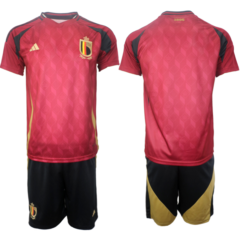 Men's Belgium home blank 2024-25 Suit Soccer Jerseys