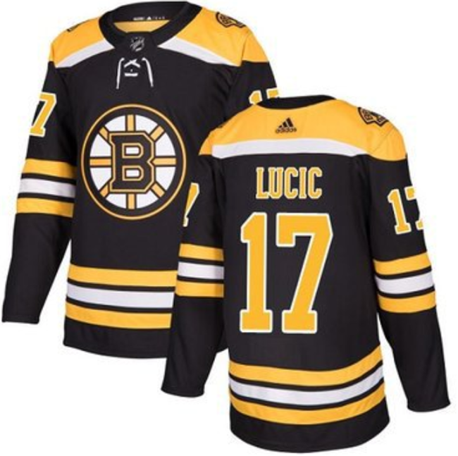 Men's Boston Bruins #17 Milan Lucic Black Stitched Jersey