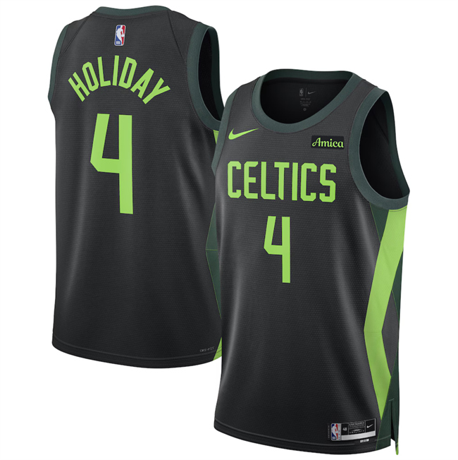 Men's Boston Celtics #4 Jrue Holiday Black 2024-25 City Edition Stitched Basketball Jersey