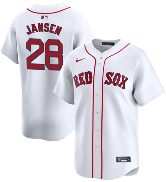 Men's Boston Red Sox #28 Danny Jansen White 2024 Home Limited Stitched Baseball Jersey