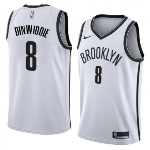 Men's Brooklyn Nets #8 Spencer Dinwiddie Swingman White Icon Edition Nike Jersey