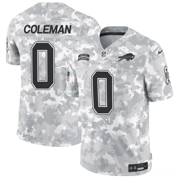 Men's Buffalo Bills #0 Keon Coleman 2024 F.U.S.E. Arctic Camo Salute to Service Limited Football Stitched Jersey