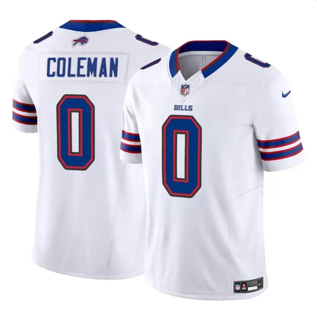 Men's Buffalo Bills #0 Keon Coleman White 2024 Draft F.U.S.E. Vapor Untouchable Limited Football Stitched Jersey