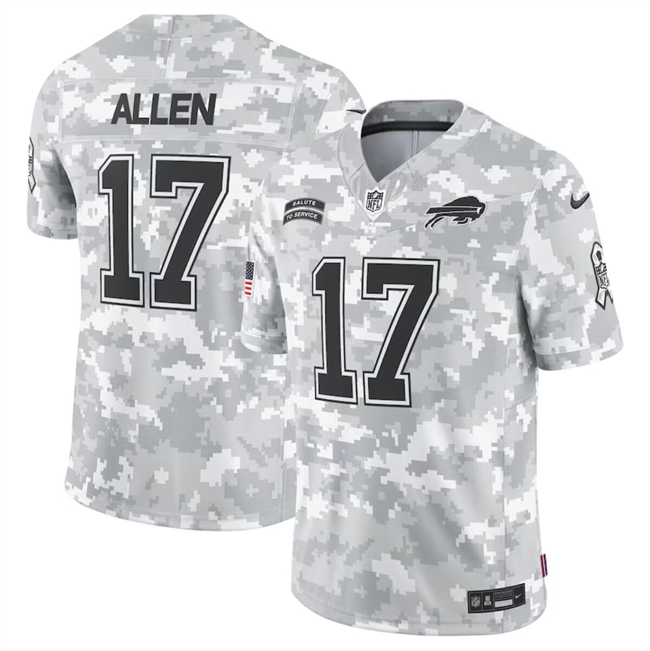 Men's Buffalo Bills #17 Josh Allen 2024 Arctic Camo Salute To Service Limited Stitched Football Jersey