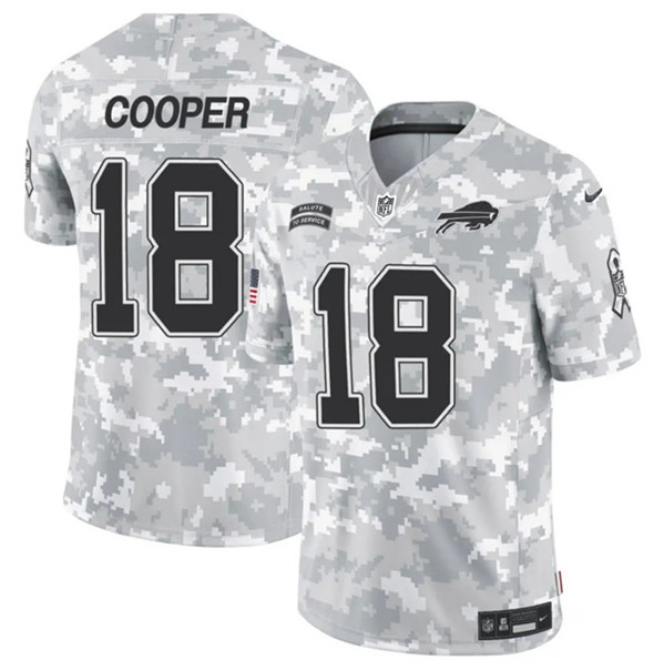 Men's Buffalo Bills #18 Amari Cooper 2024 F.U.S.E. Arctic Camo Salute to Service Limited Football Stitched Jersey