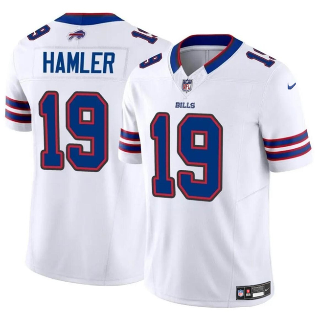 Men's Buffalo Bills #19 KJ Hamler White 2024 F.U.S.E. Vapor Untouchable Limited Stitched Football Jersey