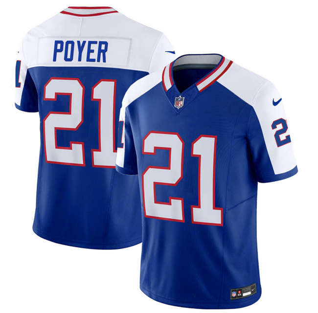 Men's Buffalo Bills #21 Jordan Poyer Blue White 2023 F.U.S.E. Throwback Vapor Untouchable Limited Football Stitched Jersey