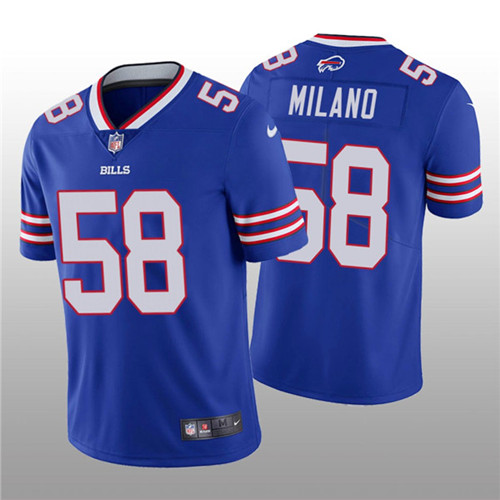 Men's Buffalo Bills #58 Matt Milano 2022 Royal Vapor Untouchable Limited Stitched Jersey