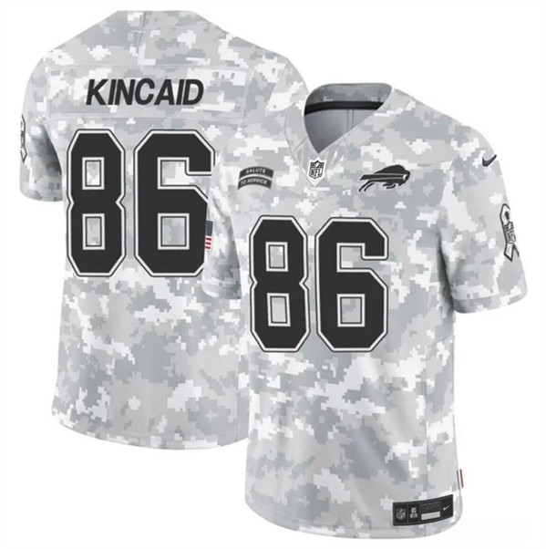 Men's Buffalo Bills #86 Dalton Kincaid 2024 F.U.S.E. Arctic Camo Salute to Service Limited Football Stitched Jersey