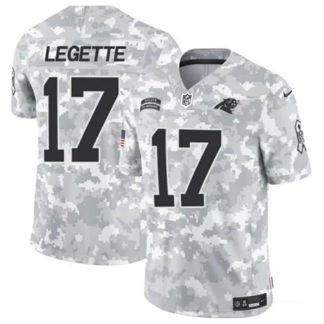 Men's Carolina Panthers #17 Xavier Legette 2024 F.U.S.E Arctic Camo Salute To Service Limited Stitched Football Jersey