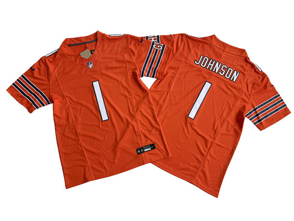 Men's Chicago Bears #1 Jaylon Johnson Orange 2024 F.U.S.E. Vapor Football Stitched Jersey