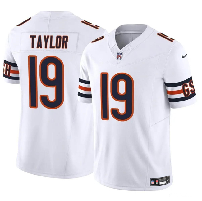 Men's Chicago Bears #19 Tory Taylor White 2023 F.U.S.E. Vapor Football Stitched Jersey