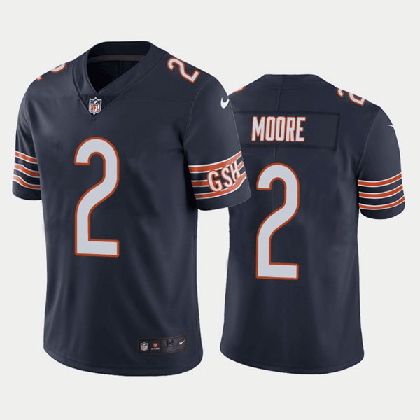 Men's Chicago Bears #2 D.J. Moore Navy Vapor Untouchable Stitched