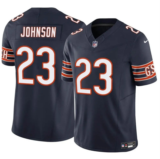 Men's Chicago Bears #23 Roschon Johnson Navy 2023 F.U.S.E. Vapor Stitched Football Jersey