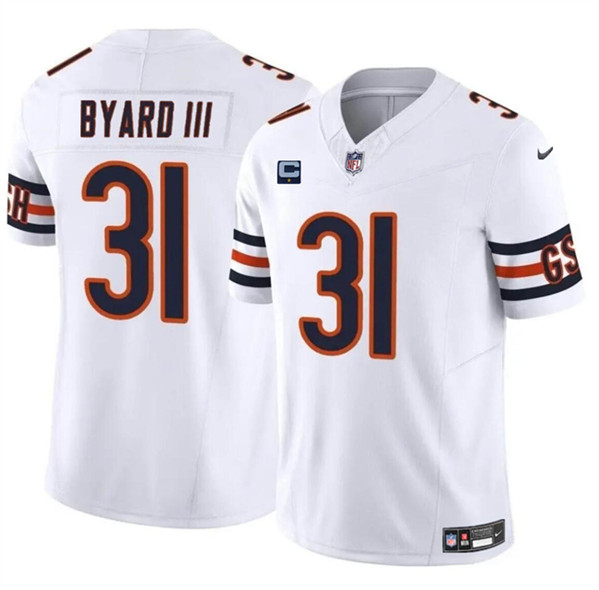 Men's Chicago Bears #31 Kevin Byard III White 2024 F.U.S.E. With 1-star C Patch Vapor Untouchable Limited Football Stitched Jersey