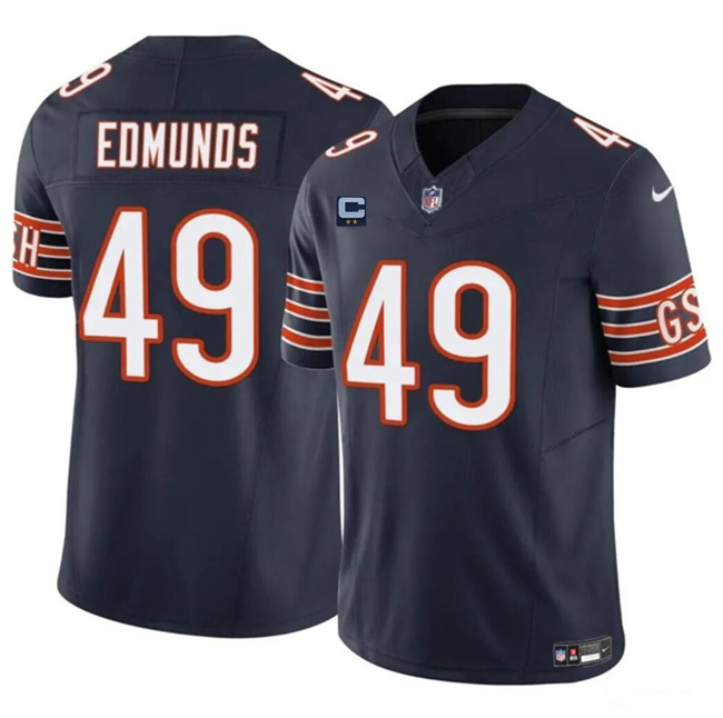 Men's Chicago Bears #49 Tremaine Edmunds Navy 2024 F.U.S.E. With 2-star C Patch Vapor Untouchable Limited Football Stitched Jersey