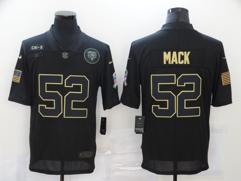 Men's Chicago Bears #52 Khalil Mack Black 2020 Salute To Service Stitched NFL Nike Limited Jersey