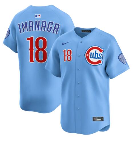 Men's Chicago Cubs #18 Shōta Imanaga Blues Alternate Limited Baby Blue city Jersey by Nike