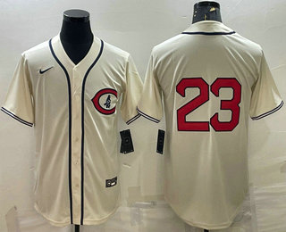 Men's Chicago Cubs #23 Ryne Sandberg 2022 Cream Field of Dreams Cool Base Stitched Baseball Jersey