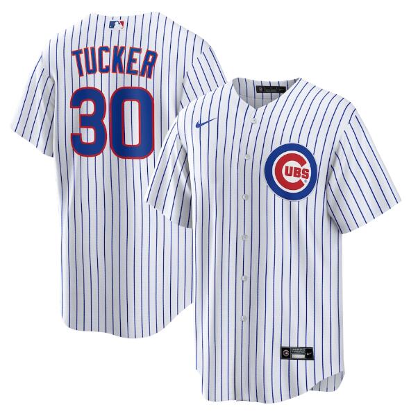 Men's Chicago Cubs #30 Kyle Tucker Nike White Home Replica Player Jersey