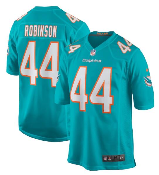 Men's Chop Robinson Miami Dolphins #44 Nike Player Game Aqua Green Jersey