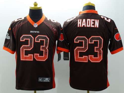 Men's Cleveland Browns #23 Joe Haden Nike Drift Fashion Brown Elite Jersey