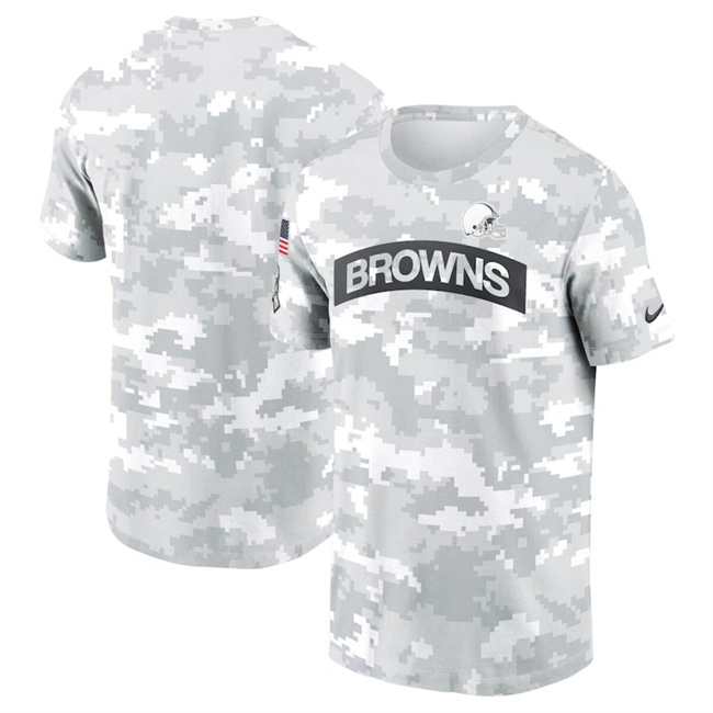 Men's Cleveland Browns 2024 Arctic Camo Salute To Service Performance T-Shirt