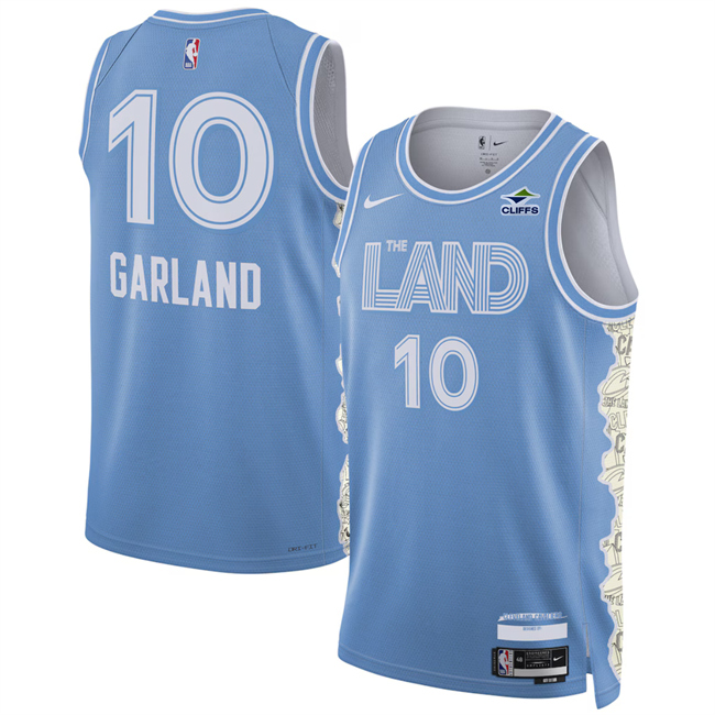 Men's Cleveland Cavaliers #10 Darius Garland Light Blue 2024-25 City Edition Stitched Jersey