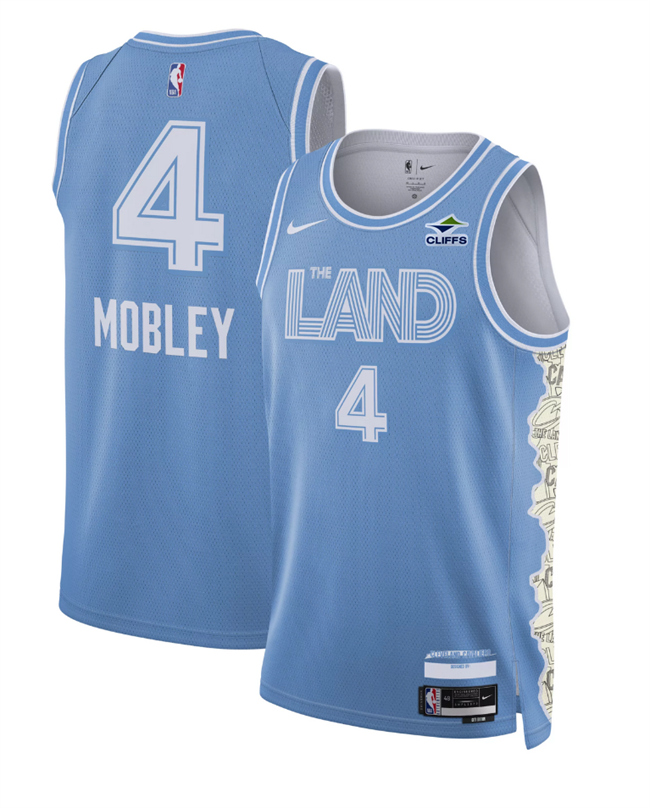 Men's Cleveland Cavaliers #4 Evan Mobley Light Blue 2024-25 City Edition Stitched Jersey