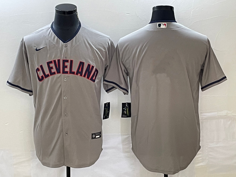Men's Cleveland Guardians Gray Blank Cool Base Stitched Jersey