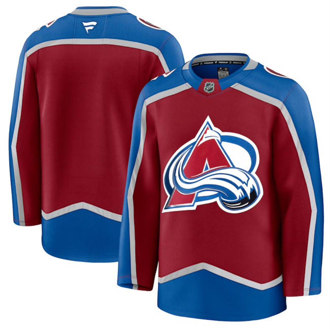 Men's Colorado Avalanche Blank Burgundy 2024-25 Home Stitched Jersey