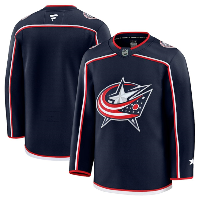 Men's Columbus Blue Jackets Blank Navy 2024-25 Home Stitched Hockey Jersey