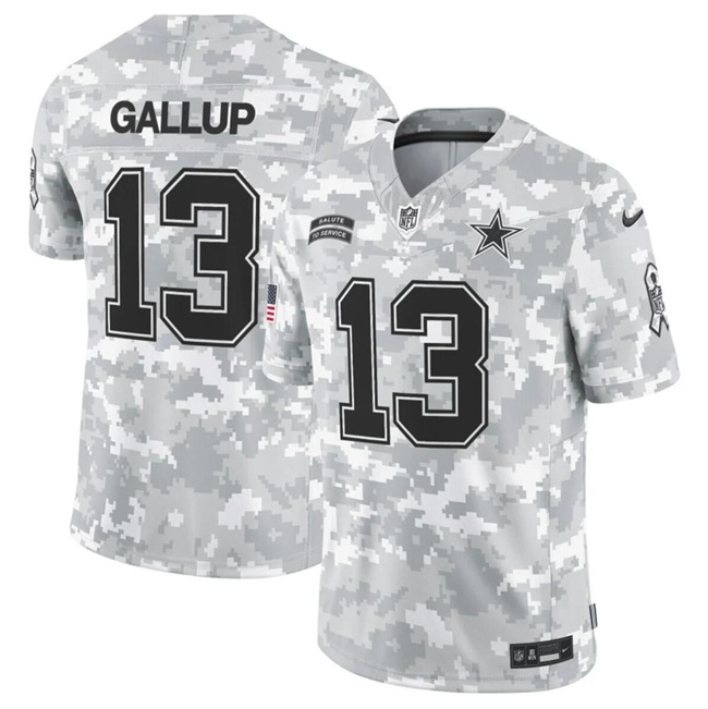 Men's Dallas Cowboys #13 Michael Gallup 2024 F.U.S.E Arctic Camo Salute To Service Limited Stitched Football Jersey