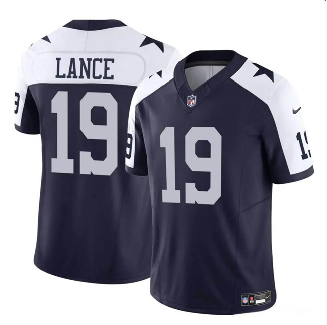 Men's Dallas Cowboys #19 Trey Lance Navy White 2023 F.U.S.E Vapor Untouchable Limited Football Stitched Jersey
