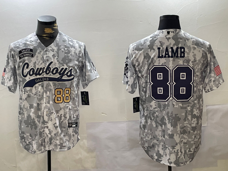 Men's Dallas Cowboys #88 CeeDee Lamb Arctic Camo 2024 Salute to Service Stitched Baseball Jerseys