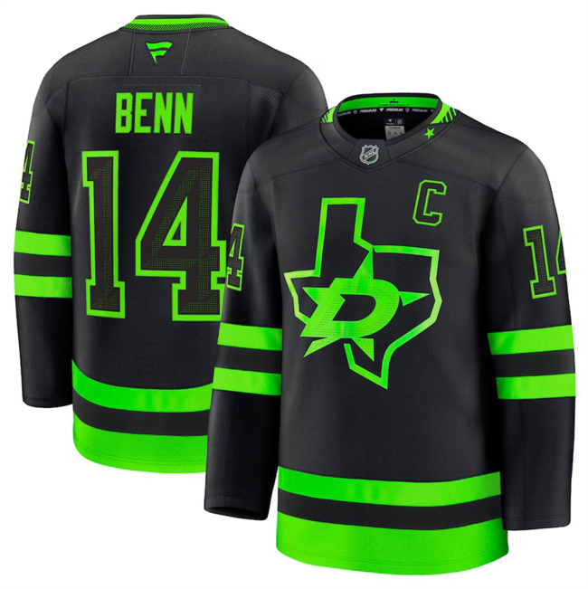 Men's Dallas Stars #14 Jamie Benn Black 2024-25 Alternate Stitched Hockey Jersey