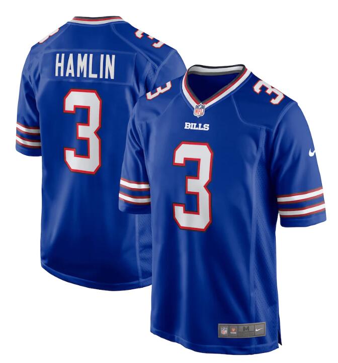 Men's Damar Hamlin Buffalo Bills #3 Nike Game Royal Jersey