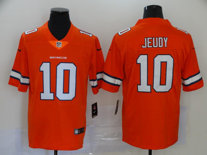 Men's Denver Broncos #10 Jerry Jeudy Orange 2020 Color Rush Stitched NFL Nike Limited Jersey