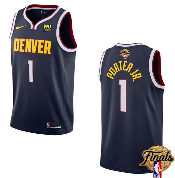 Men's Denver Nuggets #1 Michael Porter Jr. Navy 2023 Finals Icon Edition Stitched Basketball Jersey