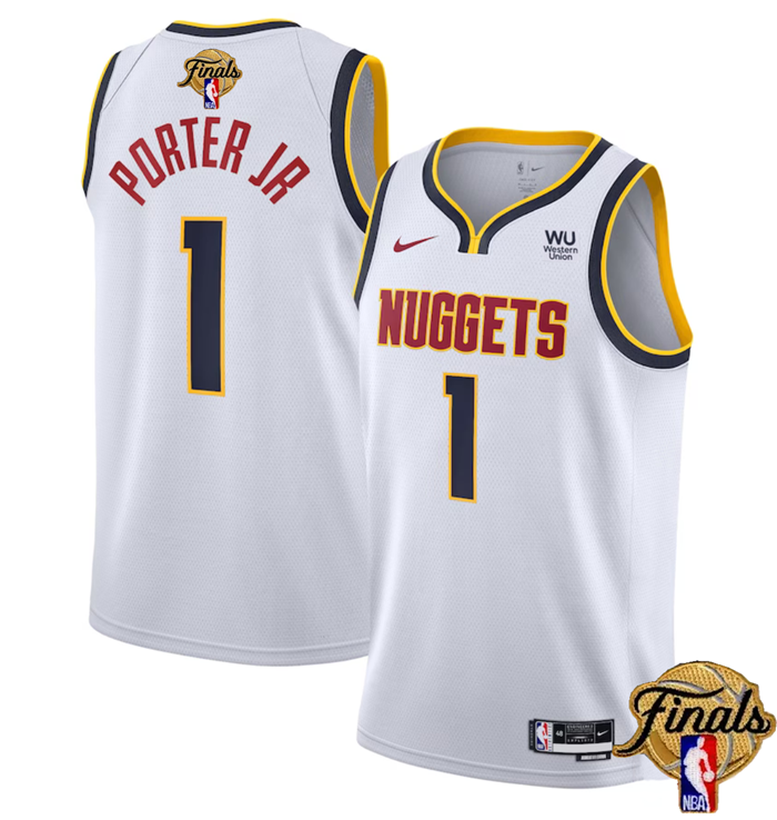 Men's Denver Nuggets #1 Michael Porter Jr. White 2023 Finals Association Edition Stitched Basketball Jersey