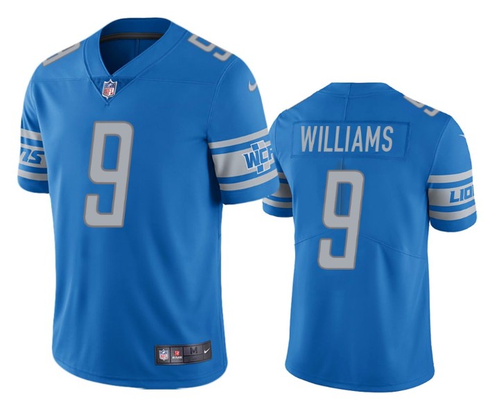 Men's Detroit Lions #9 Jameson Williams Blue Vapor Untouchable Limited Stitched Jersey